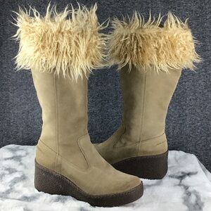 Y2K 90s Vintage Bongo Penny Lane Fur-Trimmed Women's Boots Size 10